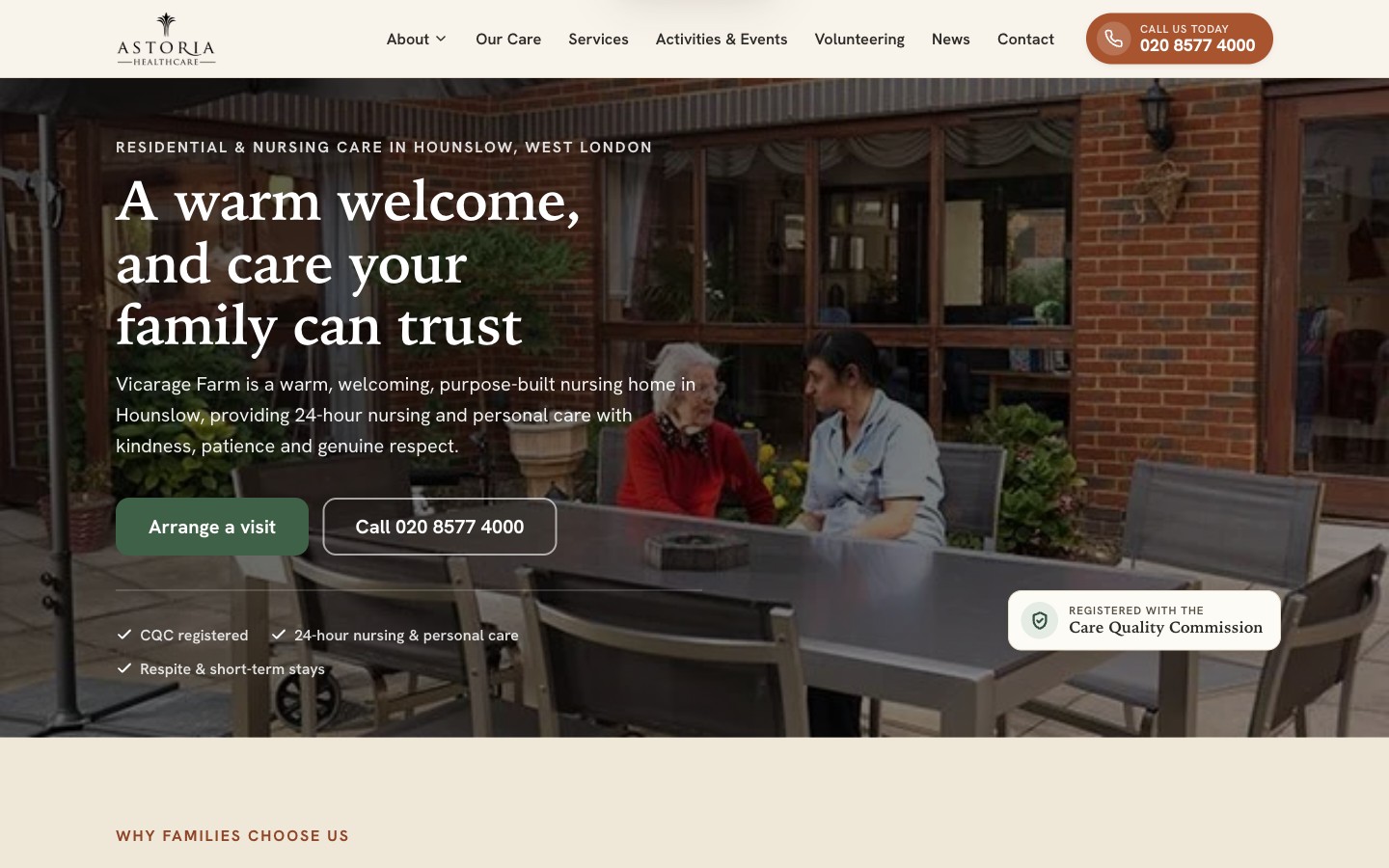 Astoria Healthcare website screenshot