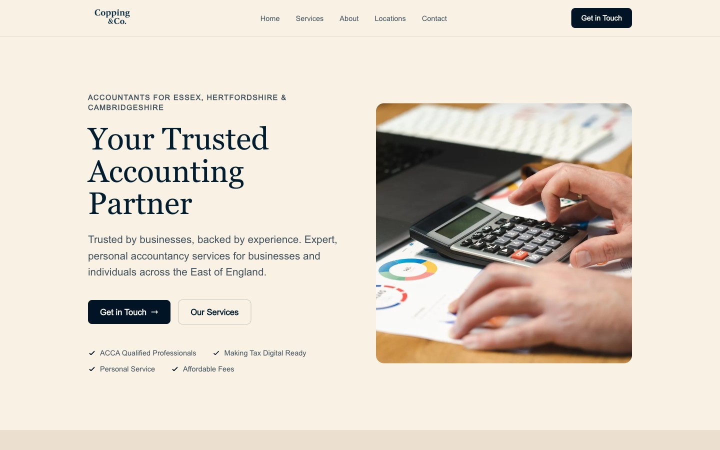 Copping & Co website screenshot