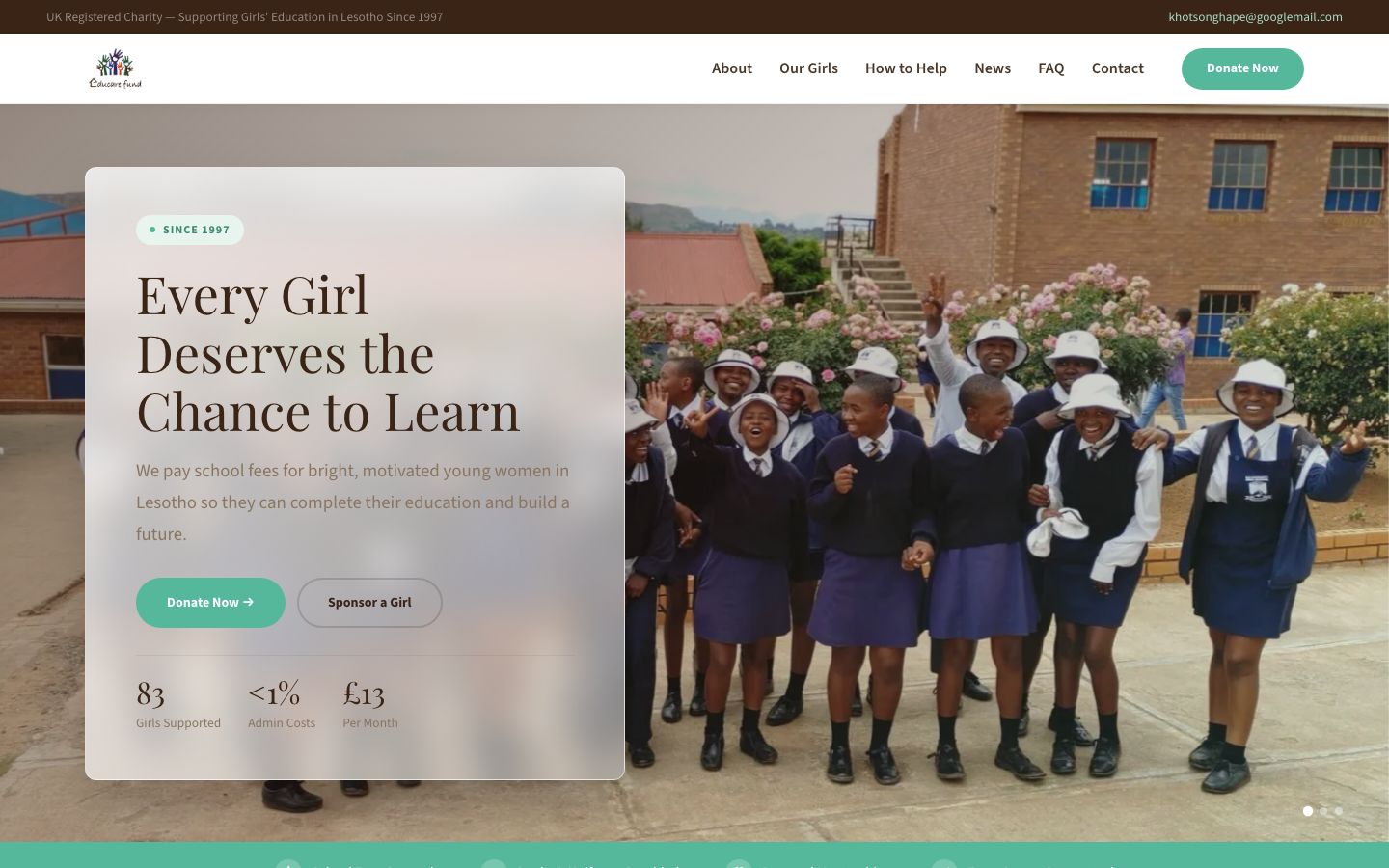 Educare Fund website screenshot