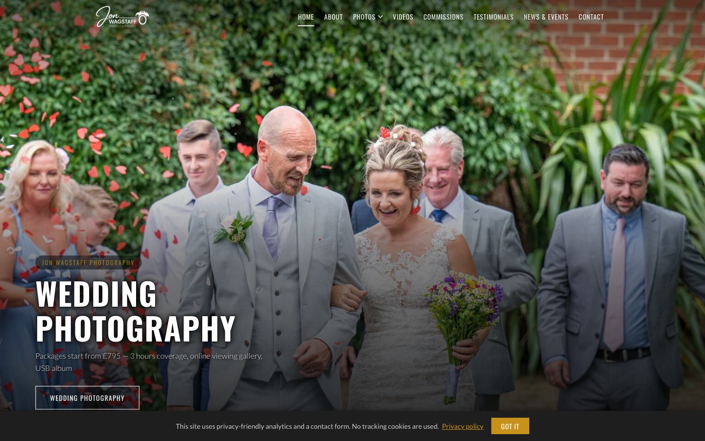Jon Wagstaff Photography website screenshot