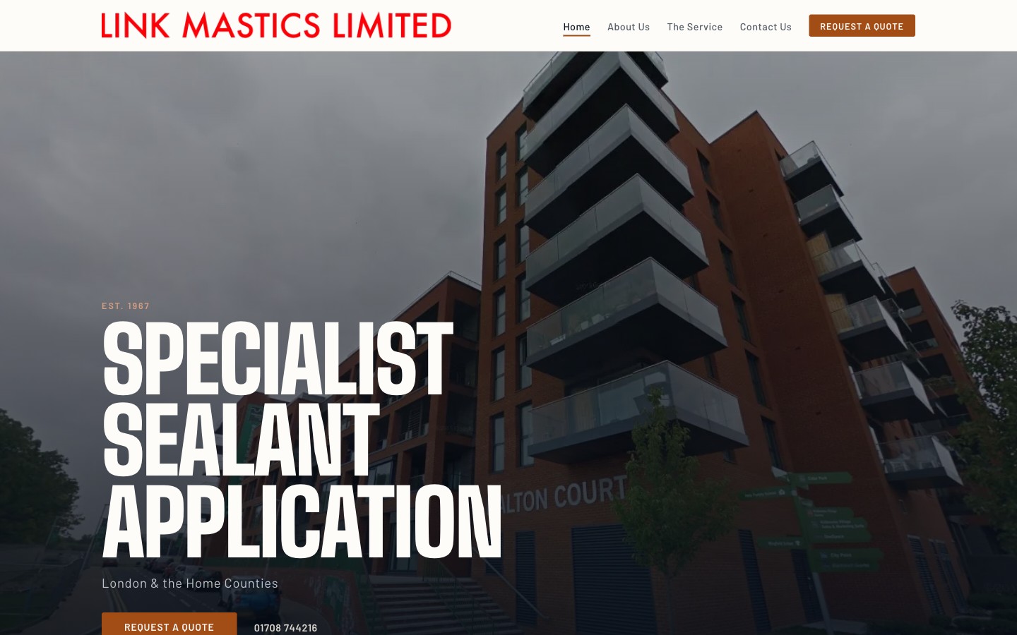 Link Mastics website screenshot