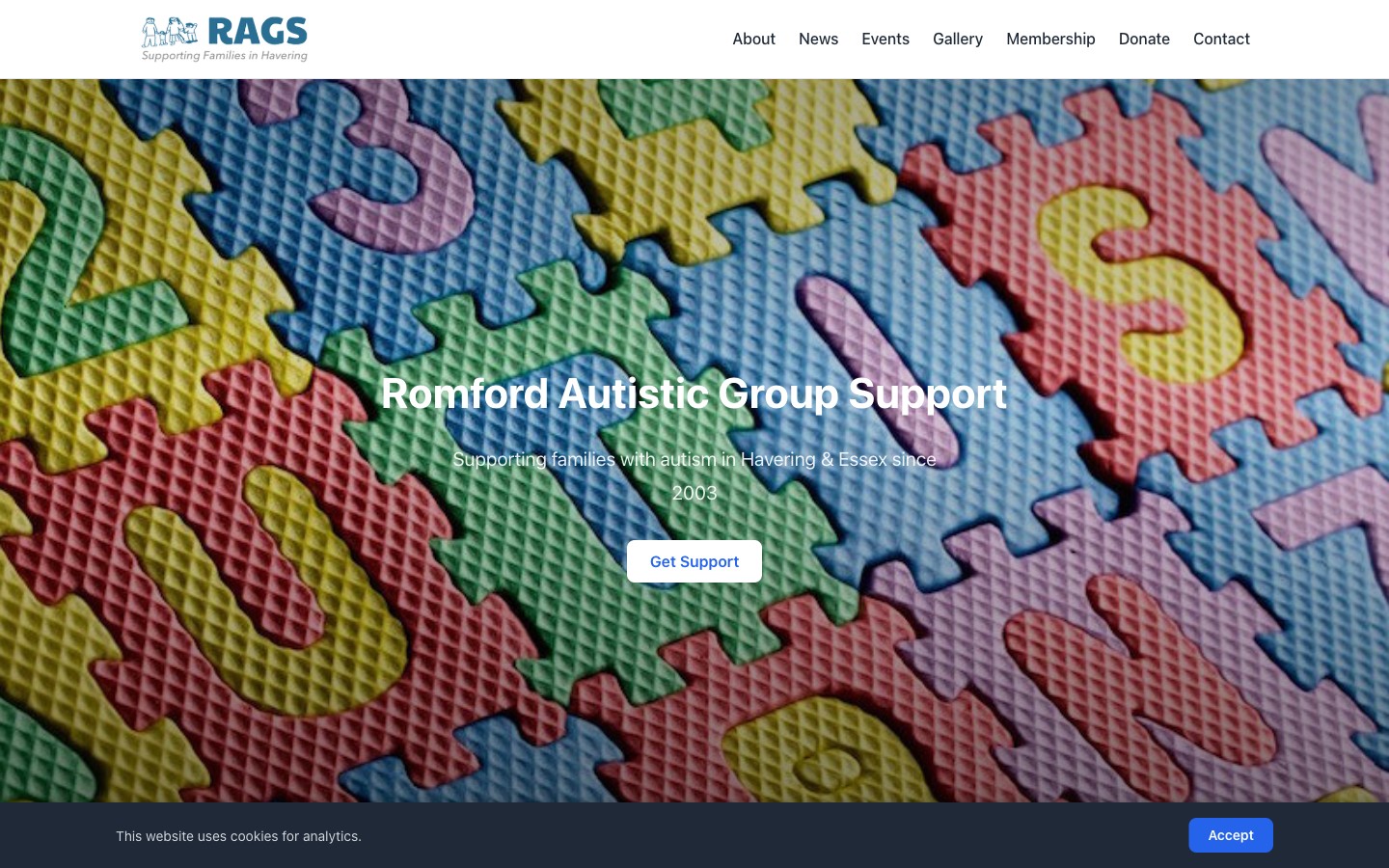 RAGS website screenshot