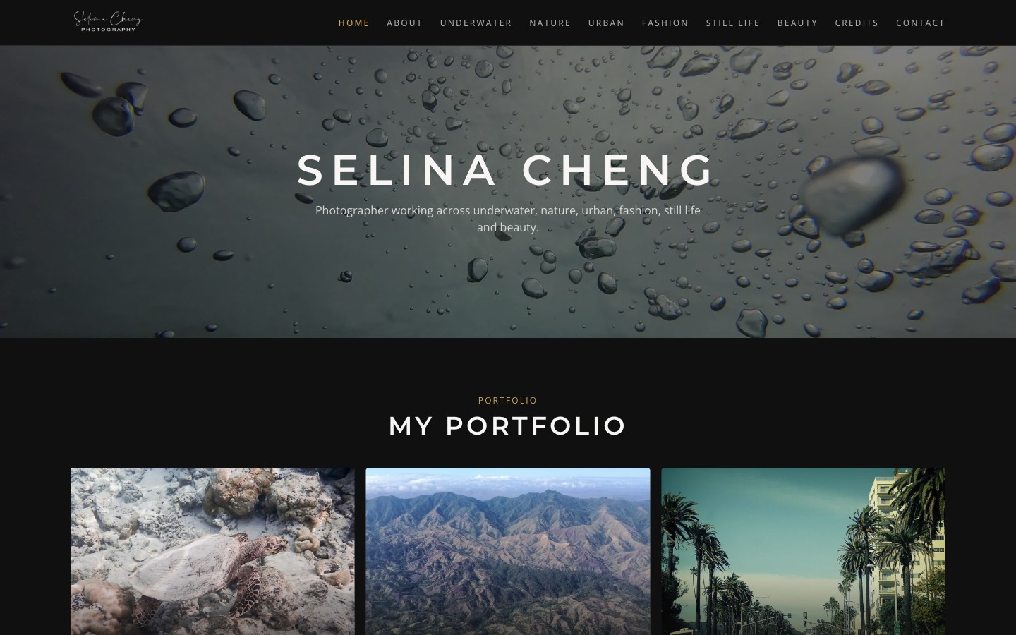Selina Cheng Photography website screenshot