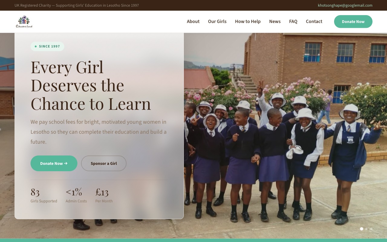Educare Fund website screenshot
