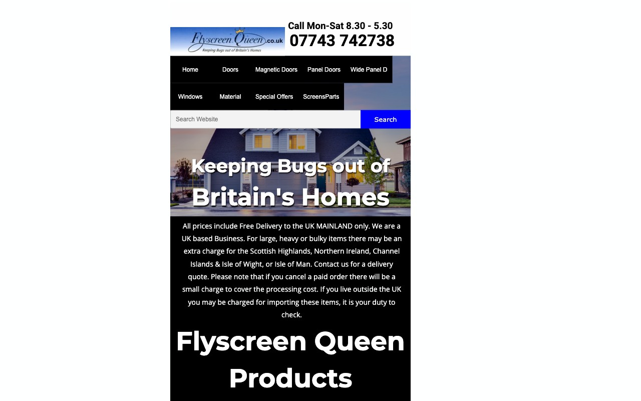 Flyscreen Queen, previous design
