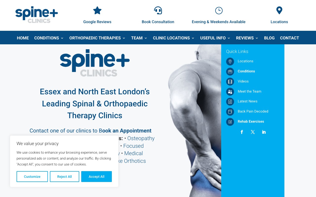 SpinePlus website screenshot