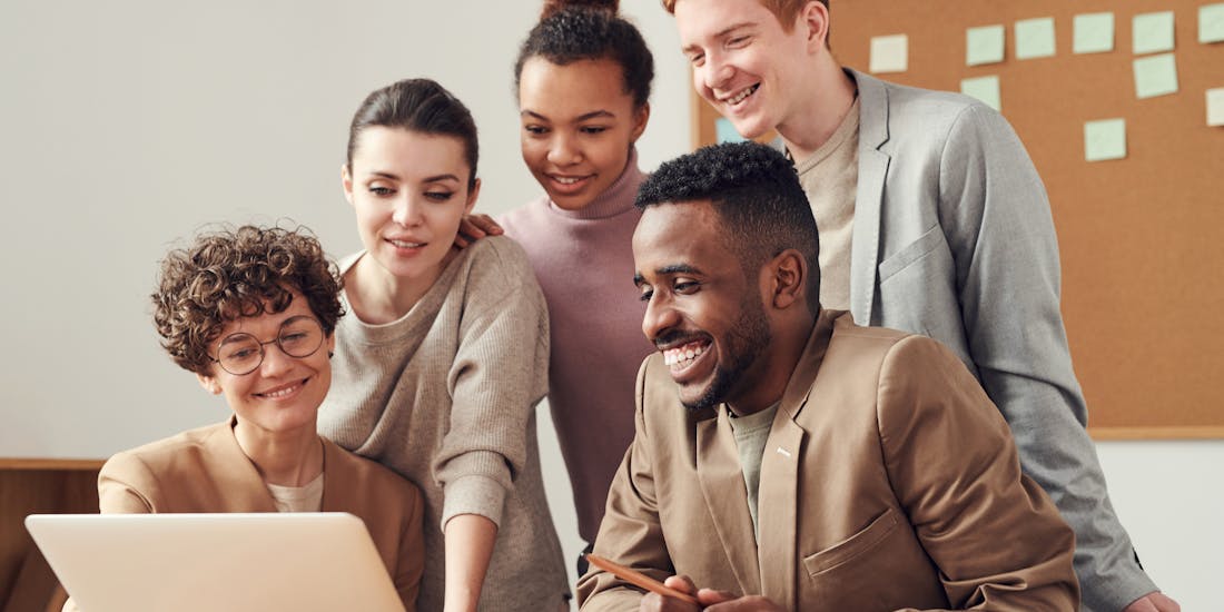 Our team collaborating on client work